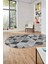 Baklava Desen Baskılı Kaymaz Taban Yıkanabilir Modern Oval Yolluk Salon Halısı O-MODERN-103-GRİ 2