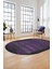 Sade Modern Desen Dijital Kaymaz Yıkanabilir Oval Yolluk Mutfak Salon Halısı O-Modern-28-Mor 1