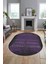 Sade Modern Desen Dijital Kaymaz Yıkanabilir Oval Yolluk Mutfak Salon Halısı O-Modern-28-Mor 2
