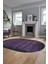 Sade Modern Desen Dijital Kaymaz Yıkanabilir Oval Yolluk Mutfak Salon Halısı O-Modern-28-Mor 3