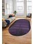 Sade Modern Desen Dijital Kaymaz Yıkanabilir Oval Yolluk Mutfak Salon Halısı O-Modern-28-Mor 4