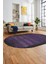 Sade Modern Desen Dijital Kaymaz Yıkanabilir Oval Yolluk Mutfak Salon Halısı O-Modern-28-Mor 5