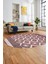3D Dijital Kaymaz Yıkanabilir Şık Kilim Desen Oval Yolluk Halısı Salon Halısı O-Modern-69-Bordo 2