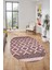 3D Dijital Kaymaz Yıkanabilir Şık Kilim Desen Oval Yolluk Halısı Salon Halısı O-Modern-69-Bordo 3
