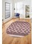 3D Dijital Kaymaz Yıkanabilir Şık Kilim Desen Oval Yolluk Halısı Salon Halısı O-Modern-69-Bordo 5