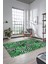 Yaprak Desen Baskılı Kaymaz Taban Yıkanabilir Modern Yolluk Salon Halısı MODERN-100-YEŞİL 2