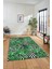 Yaprak Desen Baskılı Kaymaz Taban Yıkanabilir Modern Yolluk Salon Halısı MODERN-100-YEŞİL 3