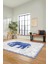 Fil Desen Baskılı Kaymaz Taban Yıkanabilir Modern Yolluk Salon Halısı MODERN-101-MAVİ 4