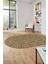 Kilim Desen Baskılı Kaymaz Taban Yıkanabilir Modern Oval Yolluk Salon Halısı O-MODERN-108-KAHVE 1