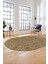 Kilim Desen Baskılı Kaymaz Taban Yıkanabilir Modern Oval Yolluk Salon Halısı O-MODERN-108-KAHVE 3