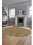 Kilim Desen Baskılı Kaymaz Taban Yıkanabilir Modern Oval Yolluk Salon Halısı O-MODERN-108-KAHVE 5