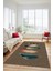 Yaprak Desen Baskılı Kaymaz Taban Yıkanabilir Modern Yolluk Salon Halısı MODERN-114-KAHVE 4