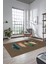 Yaprak Desen Baskılı Kaymaz Taban Yıkanabilir Modern Yolluk Salon Halısı MODERN-114-KAHVE 1
