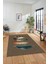 Yaprak Desen Baskılı Kaymaz Taban Yıkanabilir Modern Yolluk Salon Halısı MODERN-114-KAHVE 2