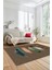 Yaprak Desen Baskılı Kaymaz Taban Yıkanabilir Modern Yolluk Salon Halısı MODERN-114-KAHVE 5