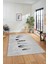 Yaprak Desenli Baskılı Kaymaz Taban Yıkanabilir Yolluk Mutfak Salon Halısı MODERN-115-GRİ 2