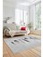 Yaprak Desenli Baskılı Kaymaz Taban Yıkanabilir Yolluk Mutfak Salon Halısı MODERN-115-GRİ 5