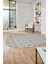 3D Kilim Desen Özel Tasarım Dijital Kaymaz Yıkanabilir Oval Yolluk Salon Halısı O-Modern-84-Gri 3