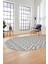 3D Kilim Desen Özel Tasarım Dijital Kaymaz Yıkanabilir Oval Yolluk Salon Halısı O-Modern-84-Gri 5