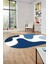 Baskılı Kaymaz Taban Yıkanabilir Modern Oval Yolluk Mutfak Salon Halısı O-MODERN-120-MAVİ 1