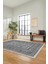 Etnik Desen Baskılı Kaymaz Taban Yıkanabilir Modern Yolluk Salon Halısı MODERN-113-GRİ 3