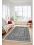 Etnik Desen Baskılı Kaymaz Taban Yıkanabilir Modern Yolluk Salon Halısı MODERN-113-GRİ 4