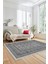 Etnik Desen Baskılı Kaymaz Taban Yıkanabilir Modern Yolluk Salon Halısı MODERN-113-GRİ 5