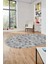 Baskılı Kaymaz Yıkanabilir Modern Kelebek Desen Oval Yolluk Salon Halısı O-Modern-51-Gri 5