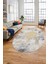 Baskılı Kaymaz Yıkanabilir Oval Koridor Halısı Mutfak Halısı Salon Halısı O-Modern-45-Krem 3