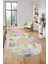 Baskılı Kaymaz Yıkanabilir Oval Koridor Halısı Mutfak Halısı Salon Halısı O-Modern-45-Krem 5