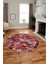 Baskılı Kaymaz Taban Yıkanabilir Renkli Modern Mutfak Yuvarlak Salon Halısı Y-Modern-02-Pembe 1