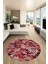 Baskılı Kaymaz Taban Yıkanabilir Renkli Modern Mutfak Yuvarlak Salon Halısı Y-Modern-02-Pembe 2