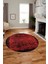 Baskılı Kaymaz Taban Yıkanabilir Sade Modern Mutfak Yuvarlak Salon Halısı Y-Modern-04-Kırmızı 1