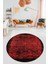 Baskılı Kaymaz Taban Yıkanabilir Sade Modern Mutfak Yuvarlak Salon Halısı Y-Modern-04-Kırmızı 4