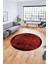 Baskılı Kaymaz Taban Yıkanabilir Sade Modern Mutfak Yuvarlak Salon Halısı Y-Modern-04-Kırmızı 5