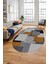 Baskılı Kaymaz Yıkanabilir Oval Koridor Halısı Mutfak Halısı Salon Halısı O-Modern-47-Kahve 2