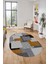 Baskılı Kaymaz Yıkanabilir Oval Koridor Halısı Mutfak Halısı Salon Halısı O-Modern-47-Kahve 4