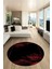 Modern Yaprak Desen Dijital Kaymaz Yıkanabilir Yuvarlak Mutfak Salon Halısı Y-Modern-26-Bordo 1