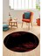 Modern Yaprak Desen Dijital Kaymaz Yıkanabilir Yuvarlak Mutfak Salon Halısı Y-Modern-26-Bordo 2