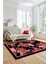 Çiçek Desenli Dijital Kaymaz Yıkanabilir Yolluk Mutfak Salon Halısı Modern-16-Pembe 3