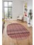Baskılı Kaymaz Yıkanabilir Şık Kilim Desen Oval Yolluk Halısı Salon Halısı O-Modern-70-Bordo 3