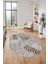 Baskılı Kaymaz Taban Yıkanabilir Yapraklı Oval Yolluk Mutfak Salon Halısı O-Modern-95-Kahve 1