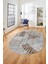 Baskılı Kaymaz Taban Yıkanabilir Yapraklı Oval Yolluk Mutfak Salon Halısı O-Modern-95-Kahve 3