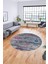 Modern Etnik Desen Dijital Kaymaz Yıkanabilir Yuvarlak Mutfak Salon Halısı Y-Modern-30-Renkli 4