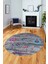 Modern Etnik Desen Dijital Kaymaz Yıkanabilir Yuvarlak Mutfak Salon Halısı Y-Modern-30-Renkli 5