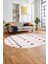 Baskılı Kaymaz Yıkanabilir Şık Kilim Desen Oval Yolluk Halısı Salon Halısı O-Modern-65-Pembe 2