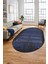 Sade Modern Desen Dijital Kaymaz Yıkanabilir Oval Yolluk Mutfak Salon Halısı O-Modern-28-Mavi 4