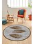 Baskılı Kaymaz Yıkanabilir Modern Yaprak Desen Yuvarlak Mutfak Salon Halısı Y-Modern-41-Kahve 1