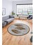 Baskılı Kaymaz Yıkanabilir Modern Yaprak Desen Yuvarlak Mutfak Salon Halısı Y-Modern-41-Kahve 3