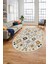 Baskılı Kaymaz Yıkanabilir Etnik Modern Oval Yolluk Mutfak Halısı Salon Halısı O-Modern-60-Sarı 2